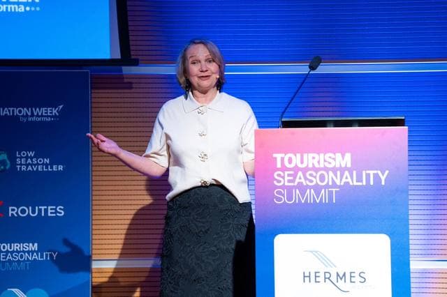A keynote address from the Summit lectern